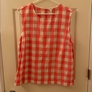 JCREW Red & White Gingham Top